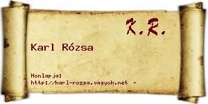 Karl Rózsa névjegykártya