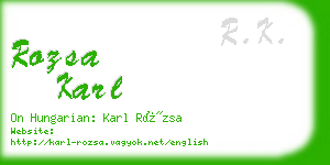 rozsa karl business card